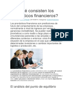 En Qué Consisten Los Pronósticos Financieros