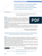 Estudio Comparativo Del Perfil Neuropsicológico Prefrontal Entre Sujetos Con Conductas Psicopáticas Y/o Delictivas y Sujetos Normales, en El Contexto Del Peritaje Forense