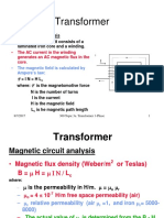 Transformer: Magnetic Circuit Analysis The Magnetic Circuit Consists of A Laminated Iron Core and A Winding