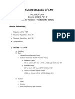 Taxation Law I Course Outline Part 3 Summary