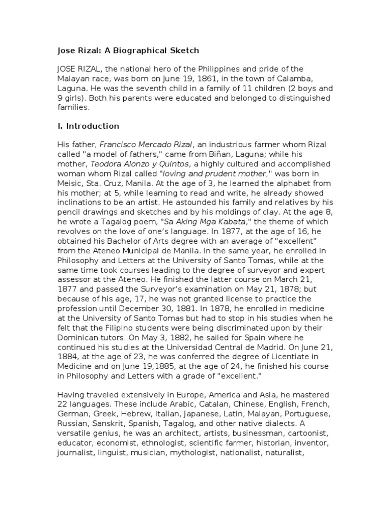 Rizal life summary image