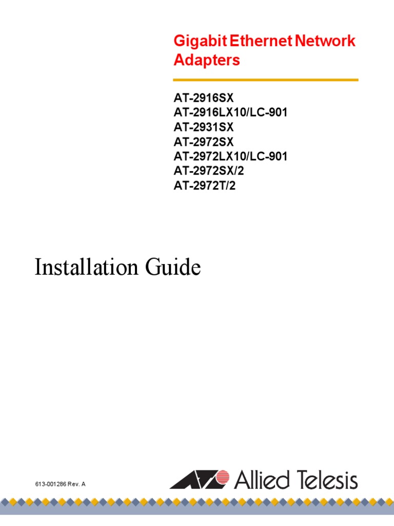 Installation Guide Gigabit Network Adapters Download Free PDF Network Interface