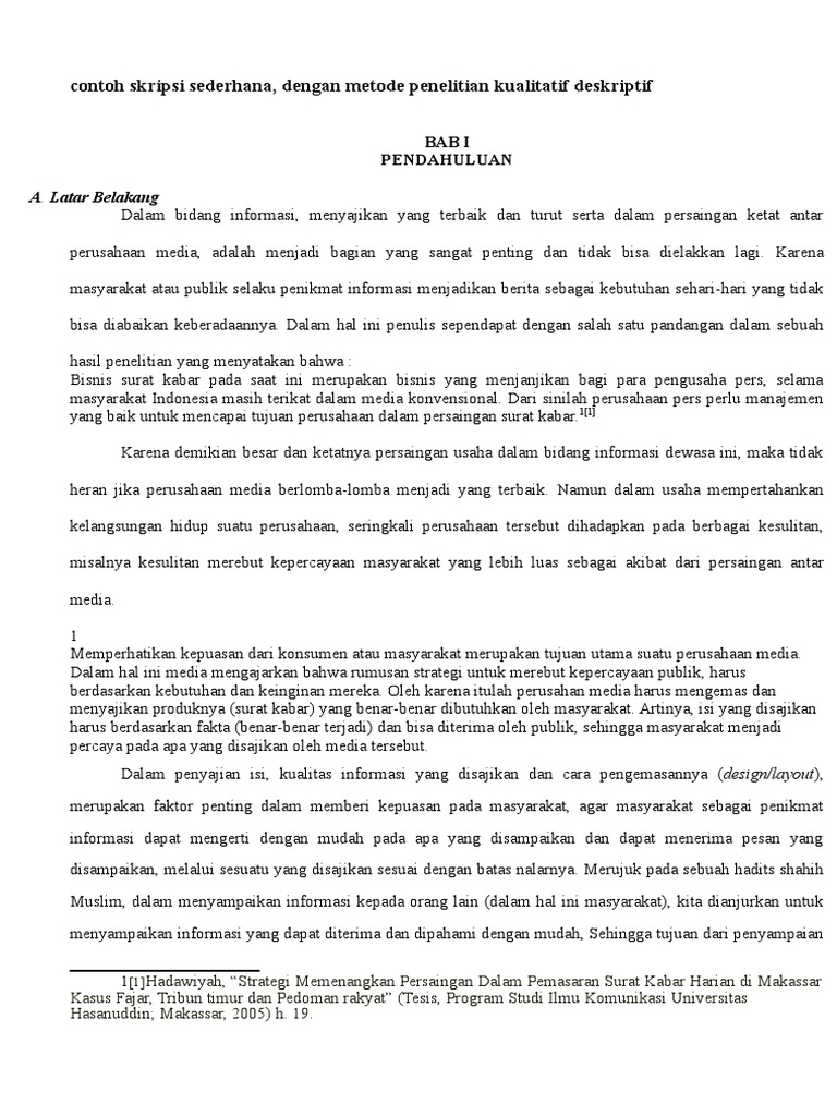 Contoh Skripsi Bab 1 Manajemen Ide Judul Skripsi Universitas