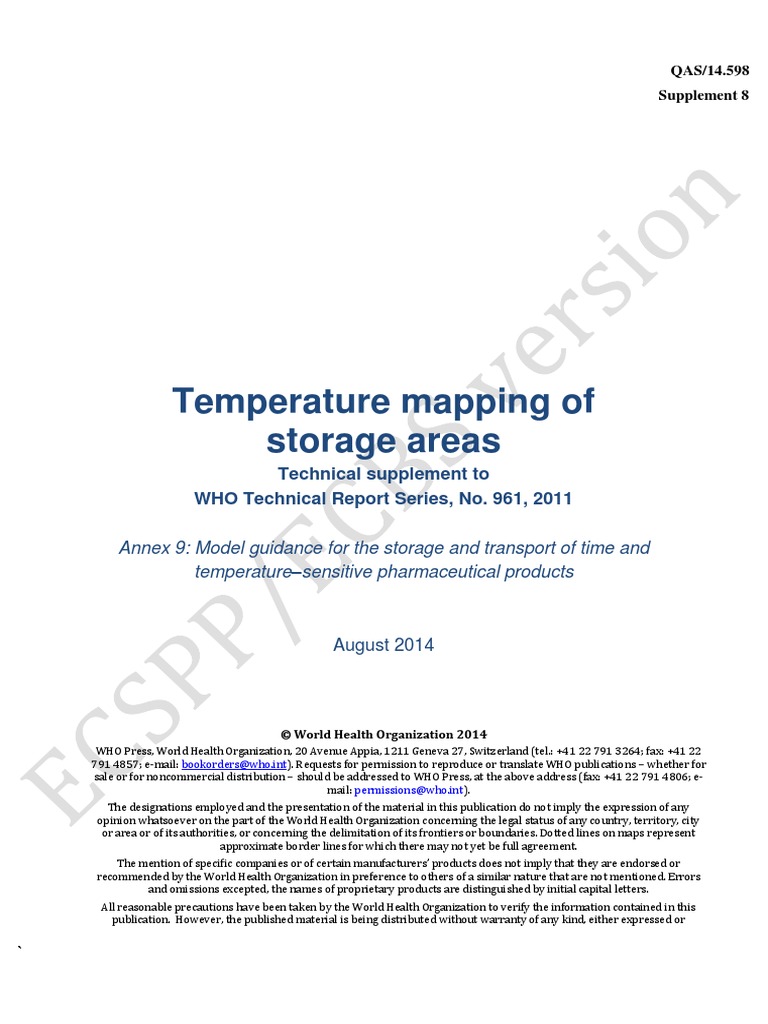 Supplement 8 TS Mapping Storage Areas ECSPP ECBS | PDF | Calibration ...