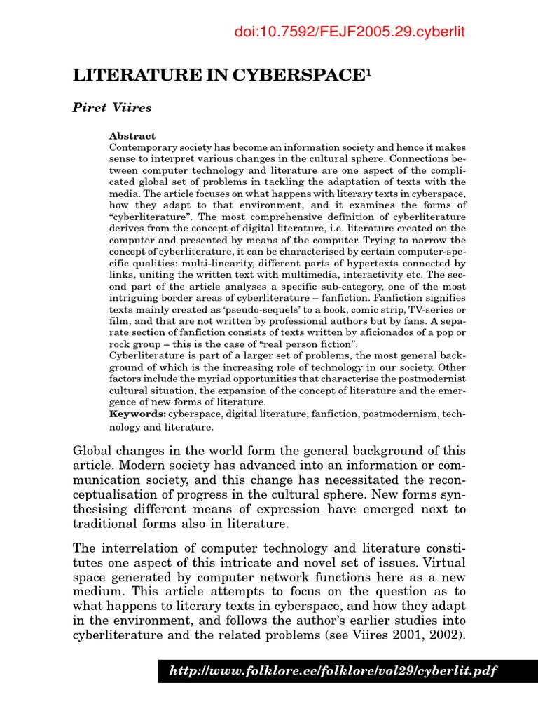 Literature in the Digital Age: An Analysis of the Forms and ...