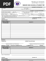 Senior High School Student Permanent Record: Republic of The Philippines Department of Education