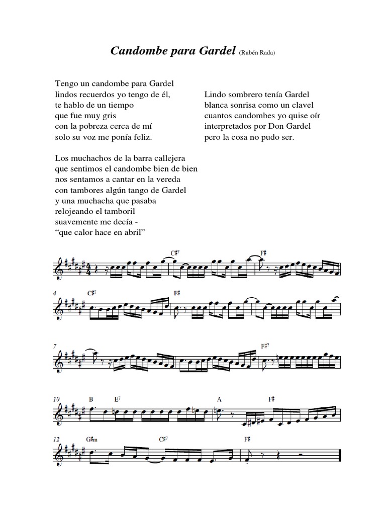 Candombe para Gardel | PDF | Música uruguaya | Musica Latinoamericana