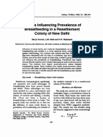 Factors Influencing Prevalence of Breastfeeding in A Resettlement Colony of New Delhi