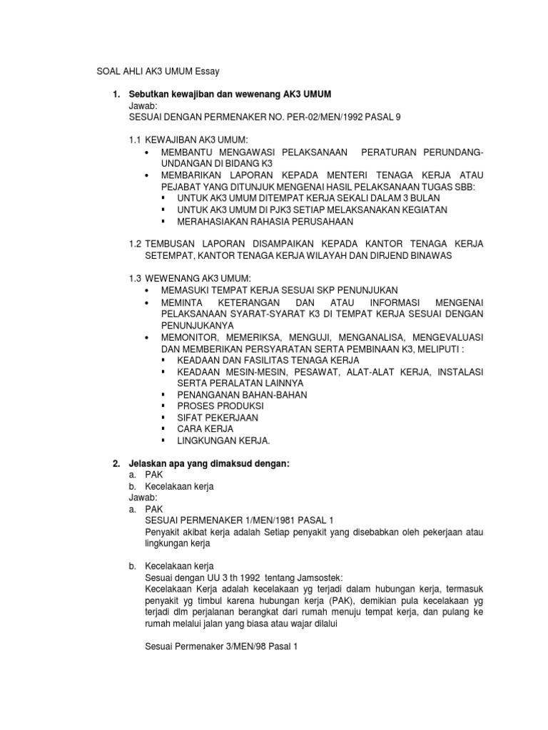 1 Soal Ak3 Umum