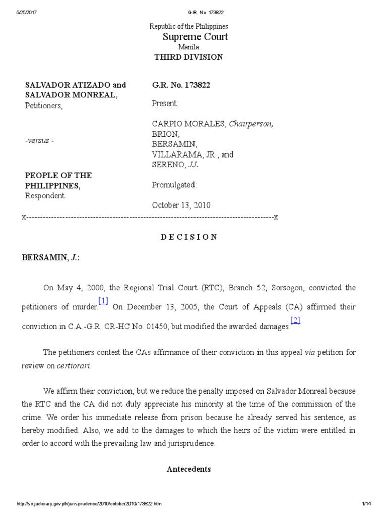 Supreme Court Ruling on Murder Case | PDF | Murder | Victimology