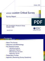 2005 Mission Critical Survey Report Highlights Key Application Platform Findings