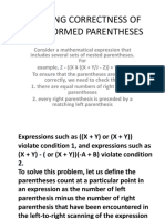 Checking Correctness of Well-Formed Parentheses