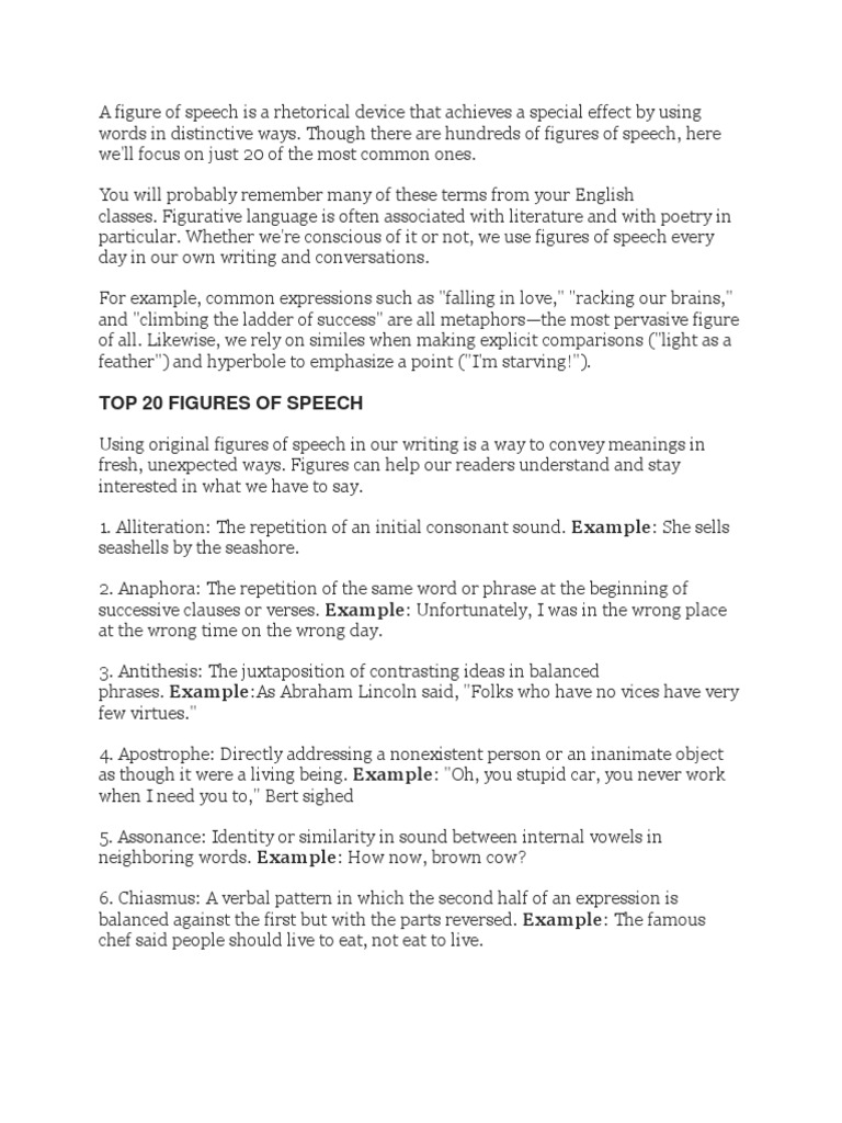 Essay about yourself using figures of speech image