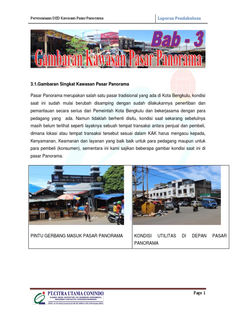 Gambaran Umum Kawasan Pasar Panorama | PDF