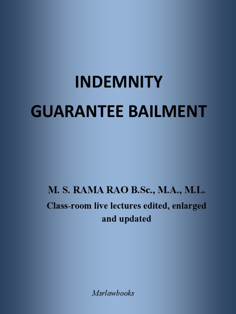 Bailment Judicial Guarantee Indemnity Smart - Notes Law, ... for