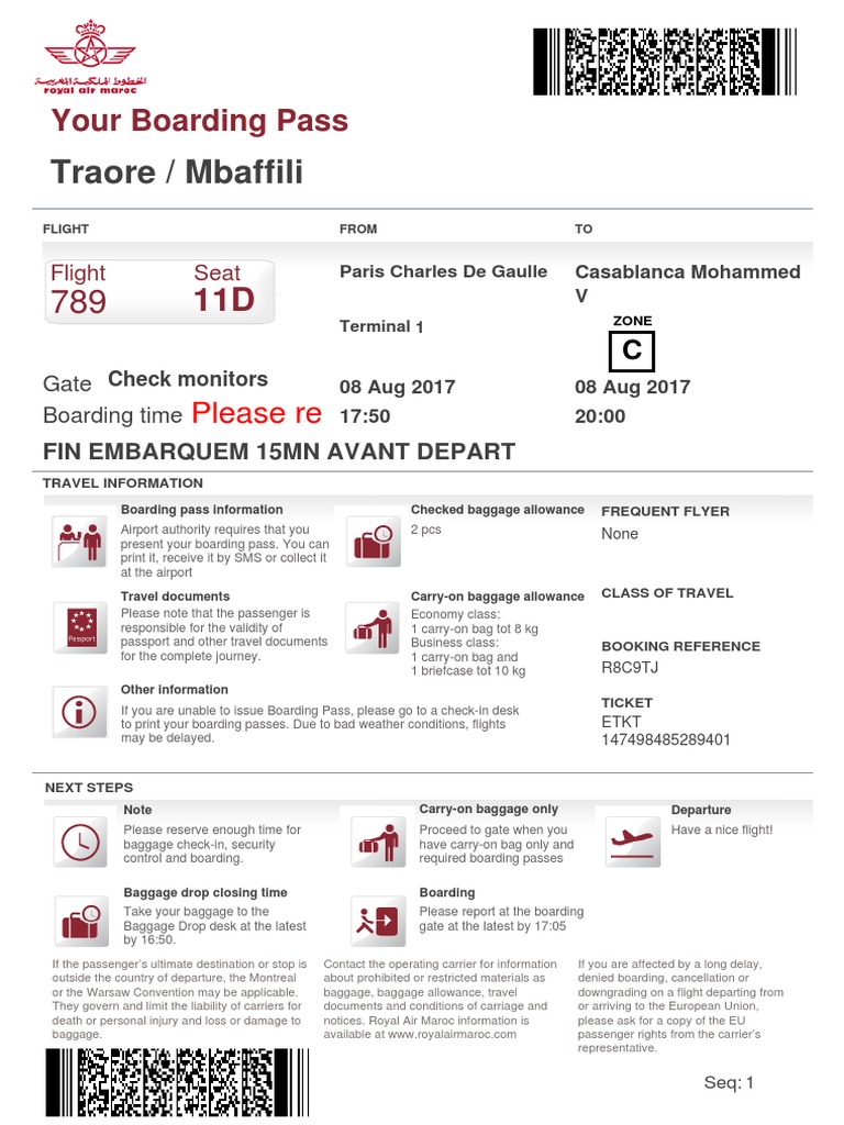 royal air maroc baggage