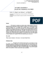 Design of Grit Channels Controlled by Parshall Flumes