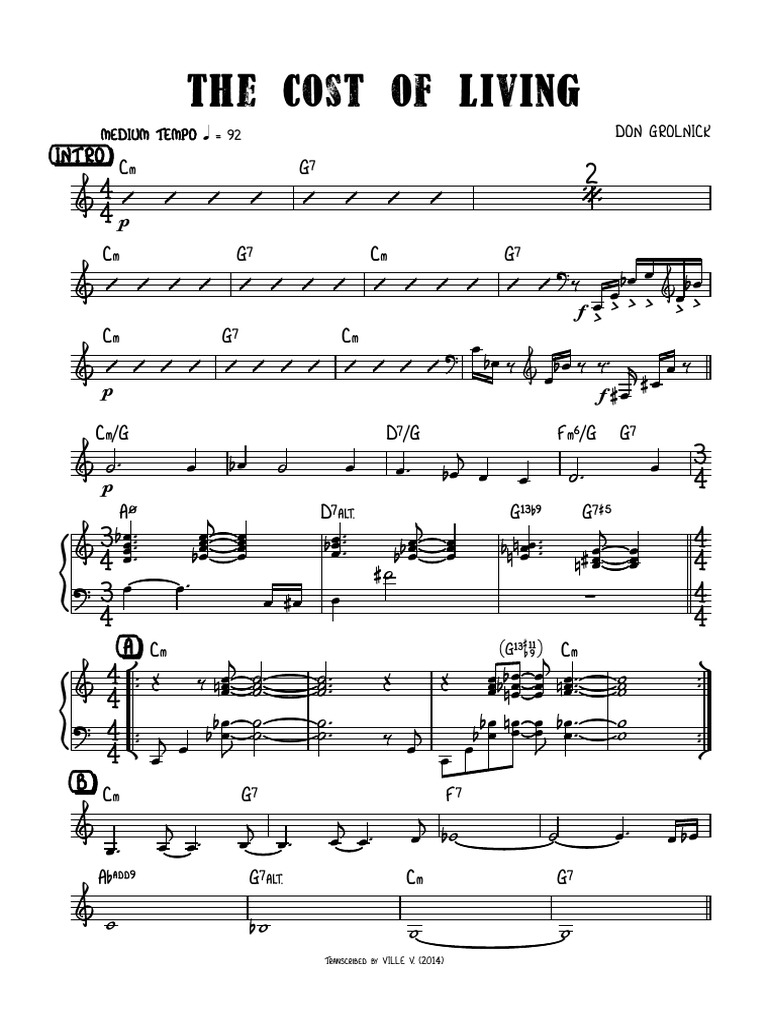 The cost of Living Don Grolnick .pdf Elements Of Music Music Theory