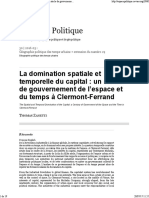 Domination Spatiale Et Temporelle Du Capital _ Un Siècle de Gouvernement de l’Espace Et Du Temps à Clermont-Ferrand - 2016