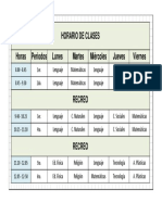 Horario de Clases Cuarto e