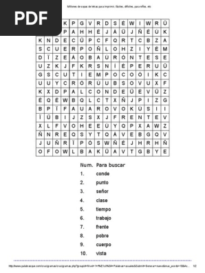 300 Sopas De Letras Pdf Para Imprimir - Trunks Wallpaper