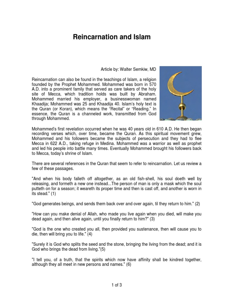 8 Reincarnation and Islam | PDF | Muhammad | Quran