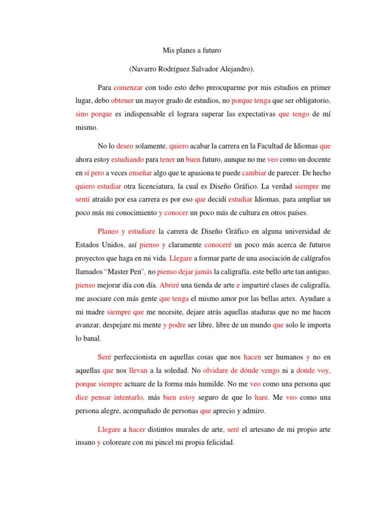 Mis Planes A Futuro | PDF