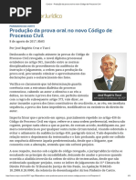 ConJur - Produção Da Prova Oral No Novo Código de Processo Civil