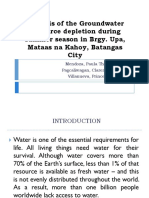 Analysis of The Groundwater Resource Depletion During Summer