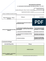 Declaracion de Metodo Azotea Unitanques Instalacion de Caseta de Panel. Junio 2017