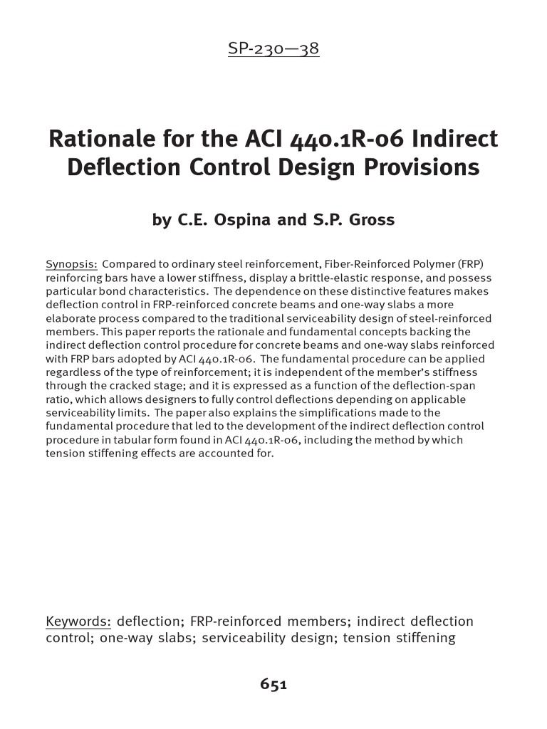 Rationale For The ACI 440.1R-06 Indirect Deflection Control Design ...