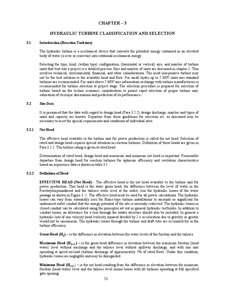 Hydraulic Turbine Selection Guide | PDF | Turbine | Hydroelectricity