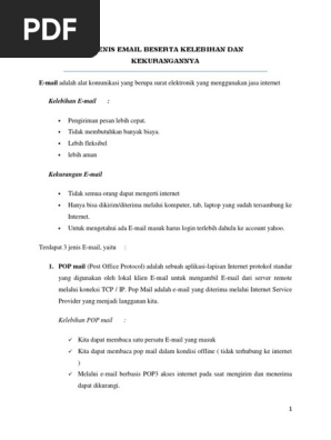 3 Jenis Email Beserta Kelebihan Dan Kekurangannya Bagian Ii Pdf