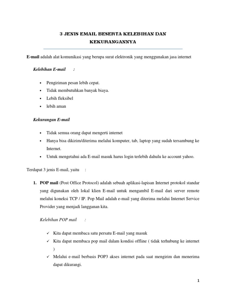 Jenis Email dan Pro Kontranya | PDF