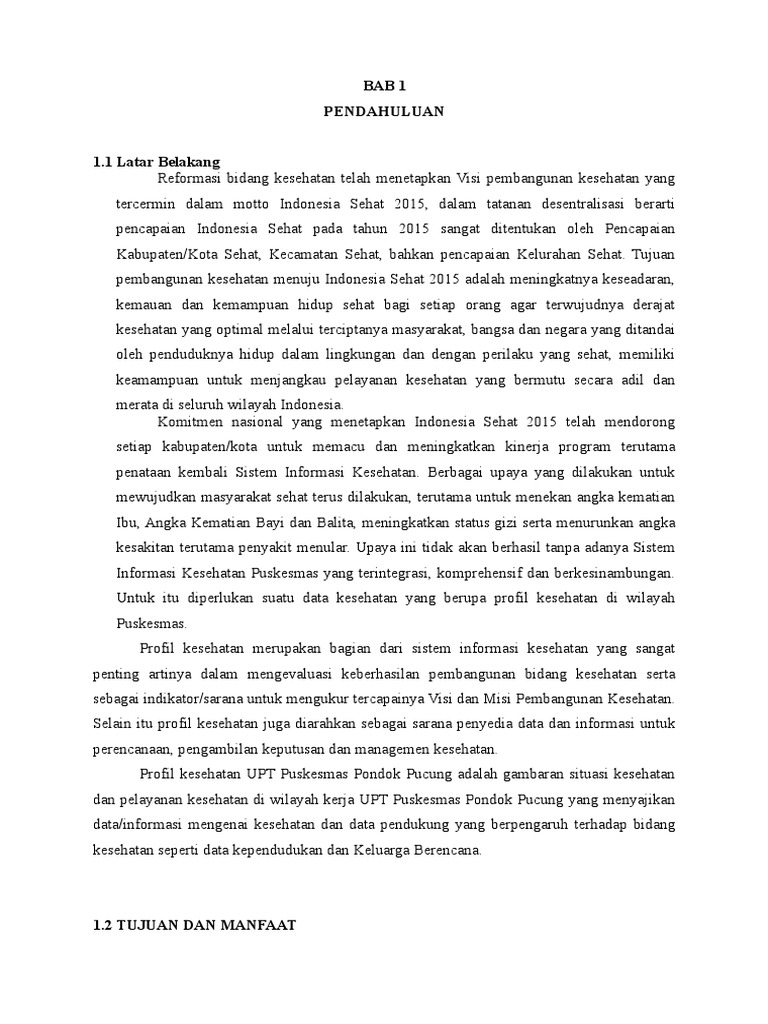 Panduan Penyusunan Profil Puskesmas New