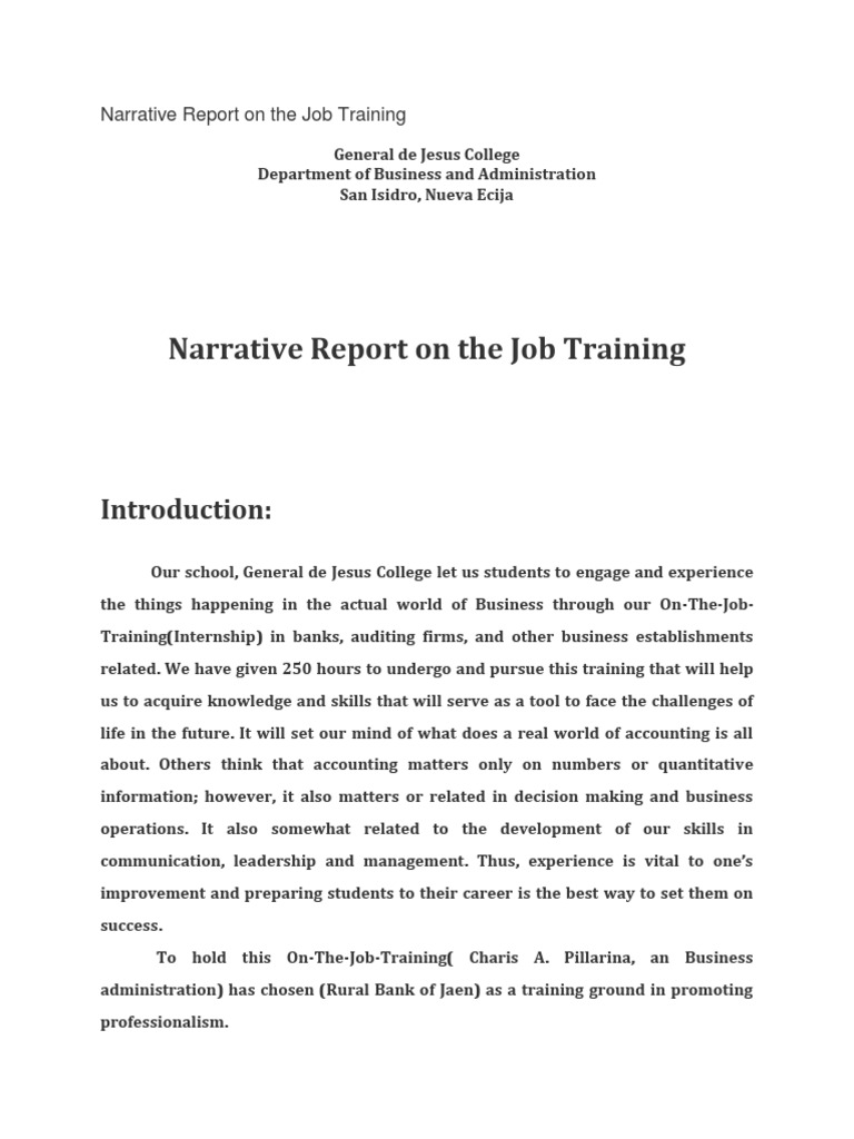 training program essay