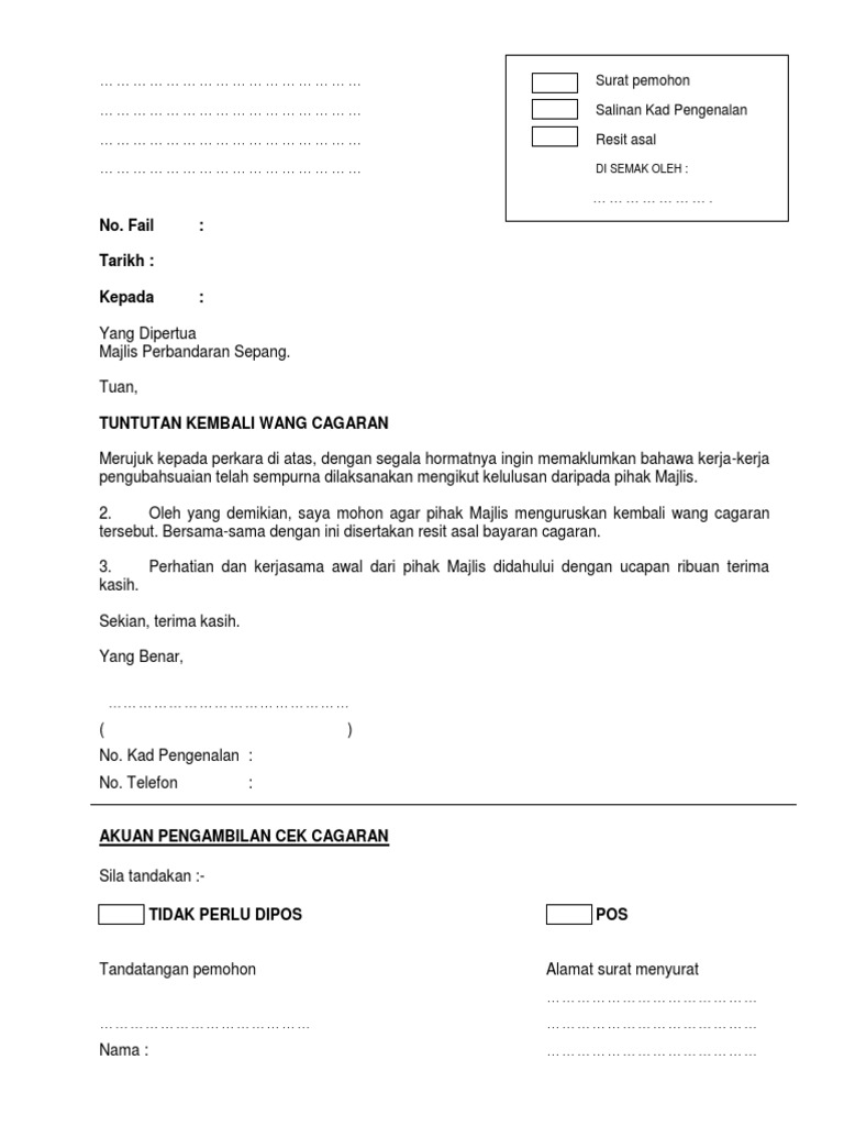 Contoh Surat Permohonan Ubahsuai Rumah Johor
