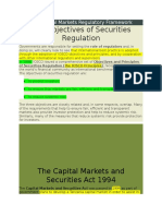 Regulatory Objectives and Principles of Securities Regulation