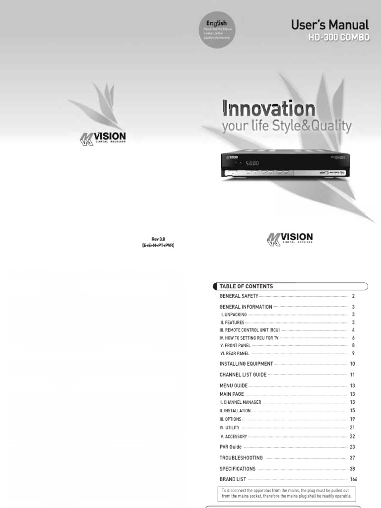 Comprehensive User Manual for a Satellite and Terrestrial TV Receiver