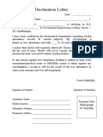 Declaration Letter Format