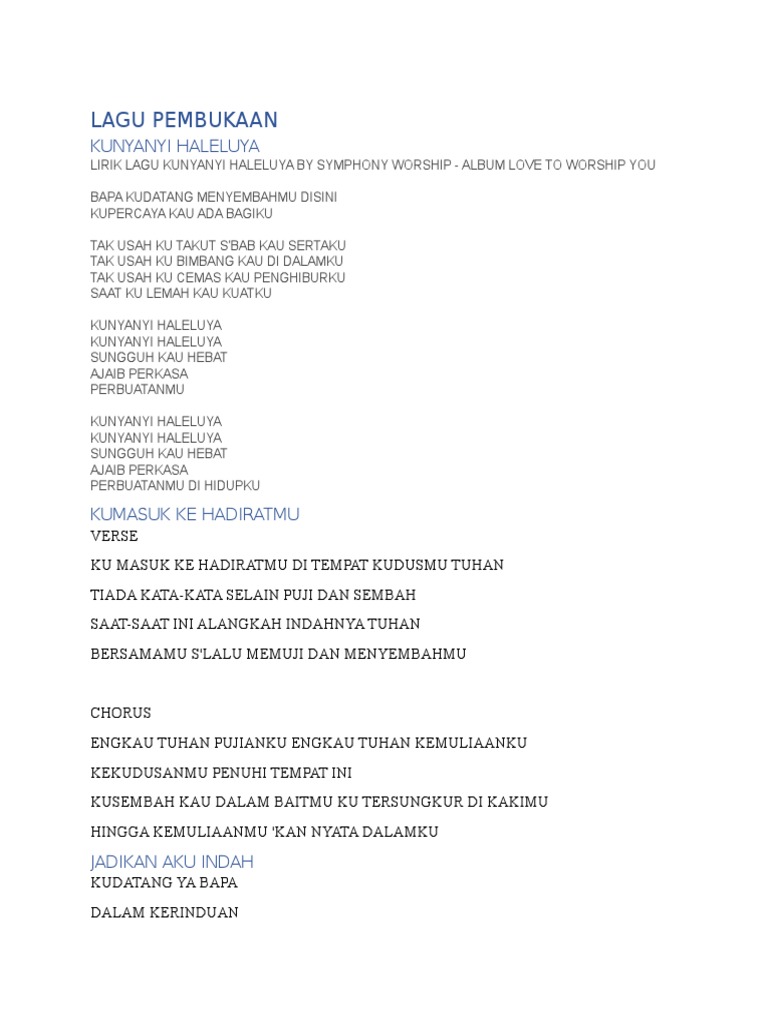 Lagu Pujian Dan Penyembahan