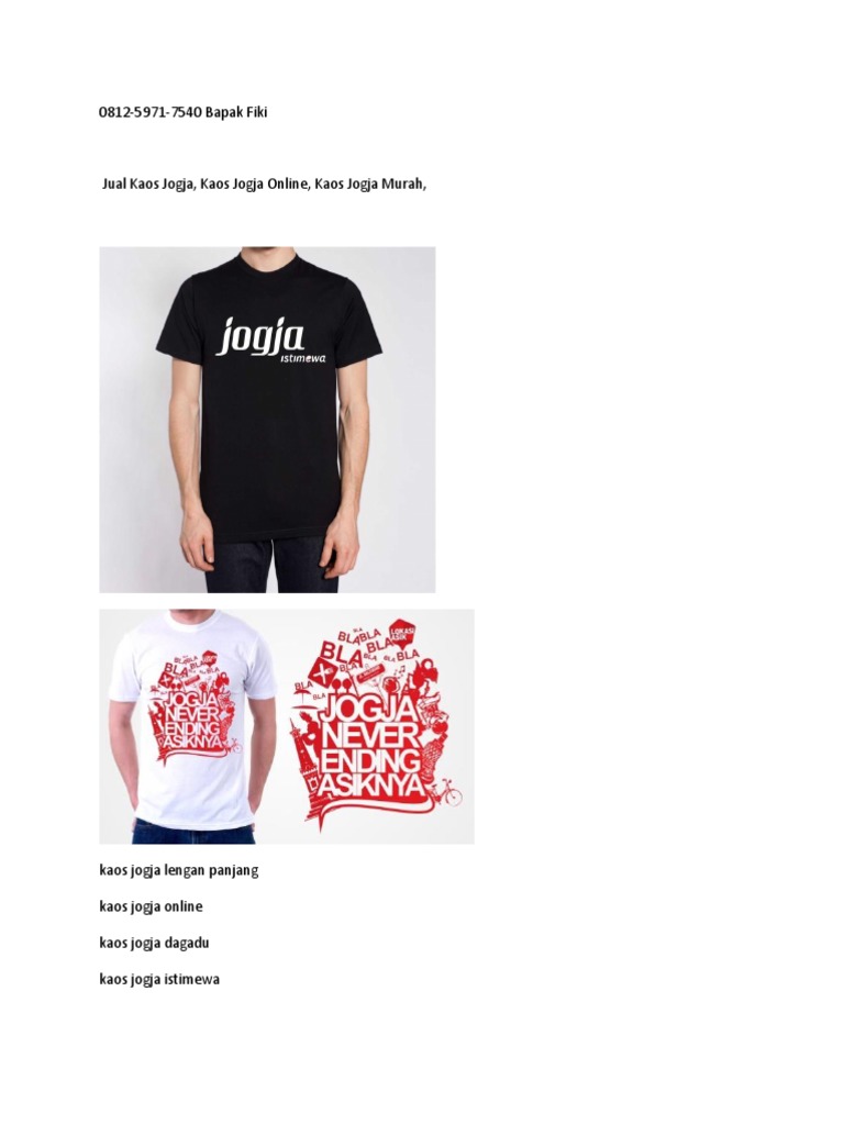 0812 5971 7540 Bapak Fiki Jual  Kaos  Jogja  Online Kaos  