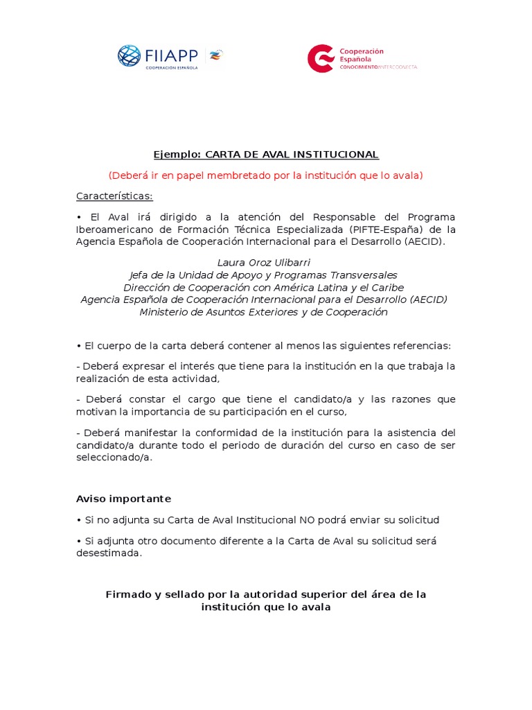 Carta De Aval 2