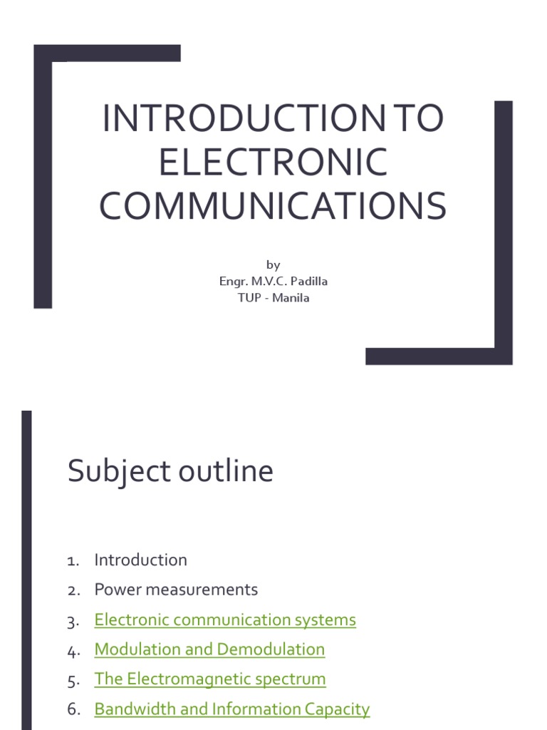 1 NEW Introduction To Electronic Communications PDF Modulation Signal To Noise Ratio