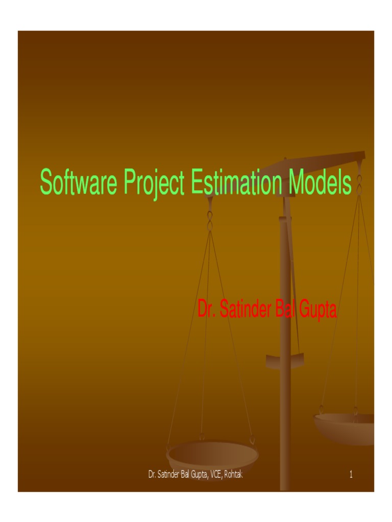 Software Project Estimation Models Software Project Estimation Models ...