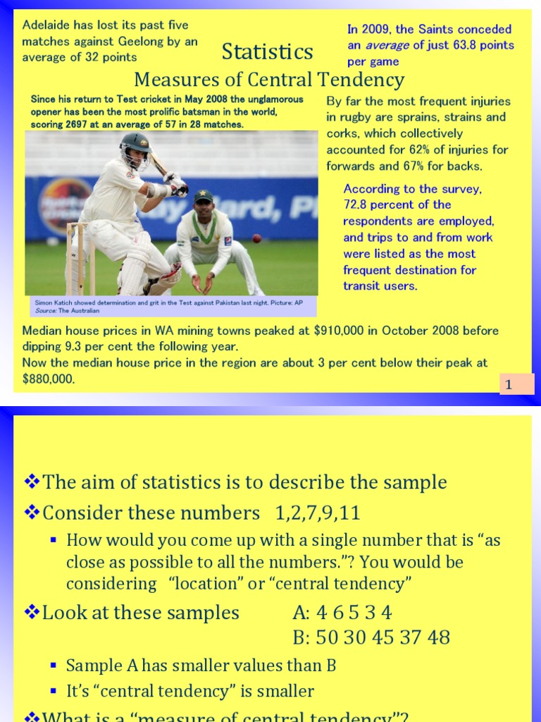 Intro Mean, Median, Mode PDF Mean Median