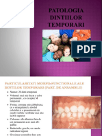 Patologia dintilor temporari