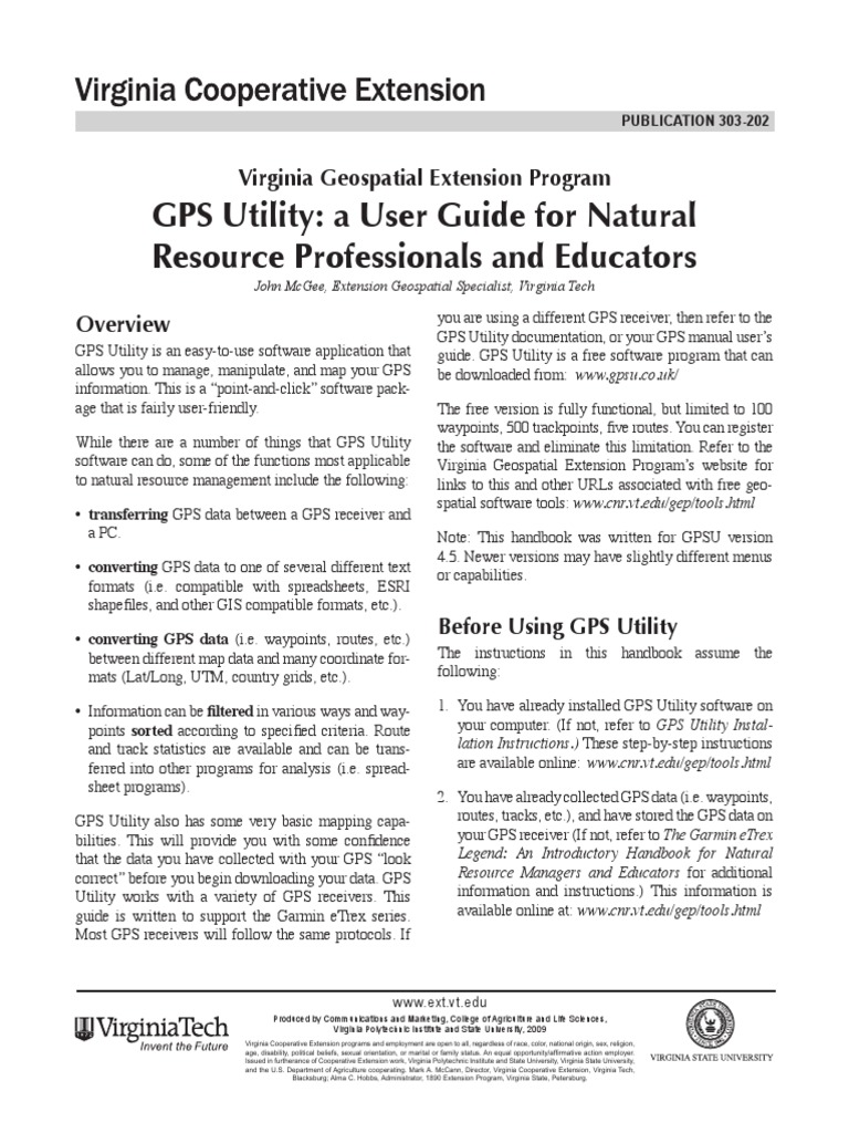 GPS Utility Manual.pdf | Geographic Information System | Global Positioning  System