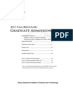 KAIST Guideline Fall Regular 2017 Admissions PDF