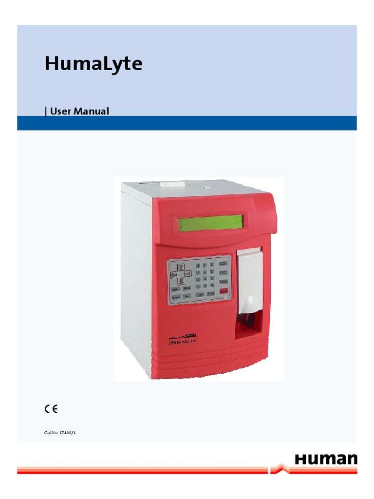 HumaLyte Plus 3 User Manual | PDF | Blood Plasma | Vacuum Tube
